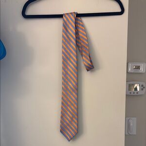 100% Silk Nautica Orange and Blue Striped Men’s Tie